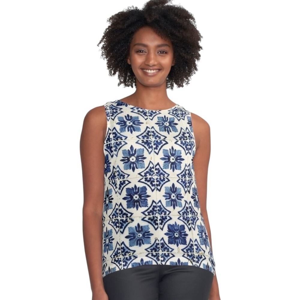 Talbots Tile Print Blouse